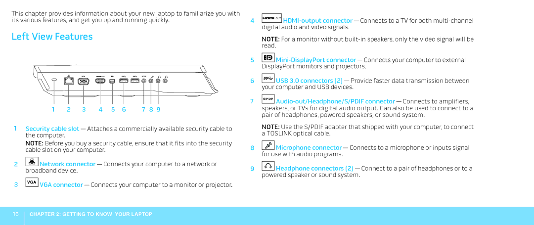 Alienware M18X manual Left View Features 