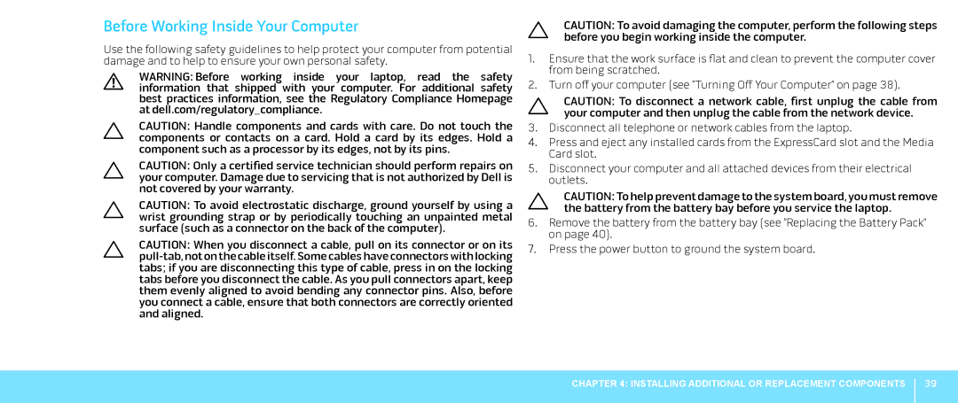 Alienware M18X manual Before Working Inside Your Computer 