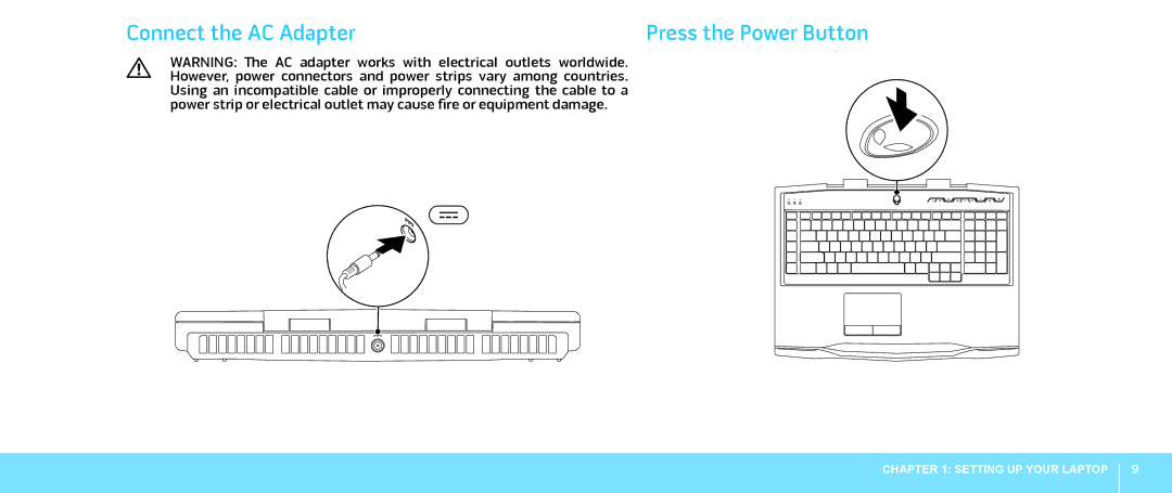 Alienware M18X manual Connect the AC Adapter 