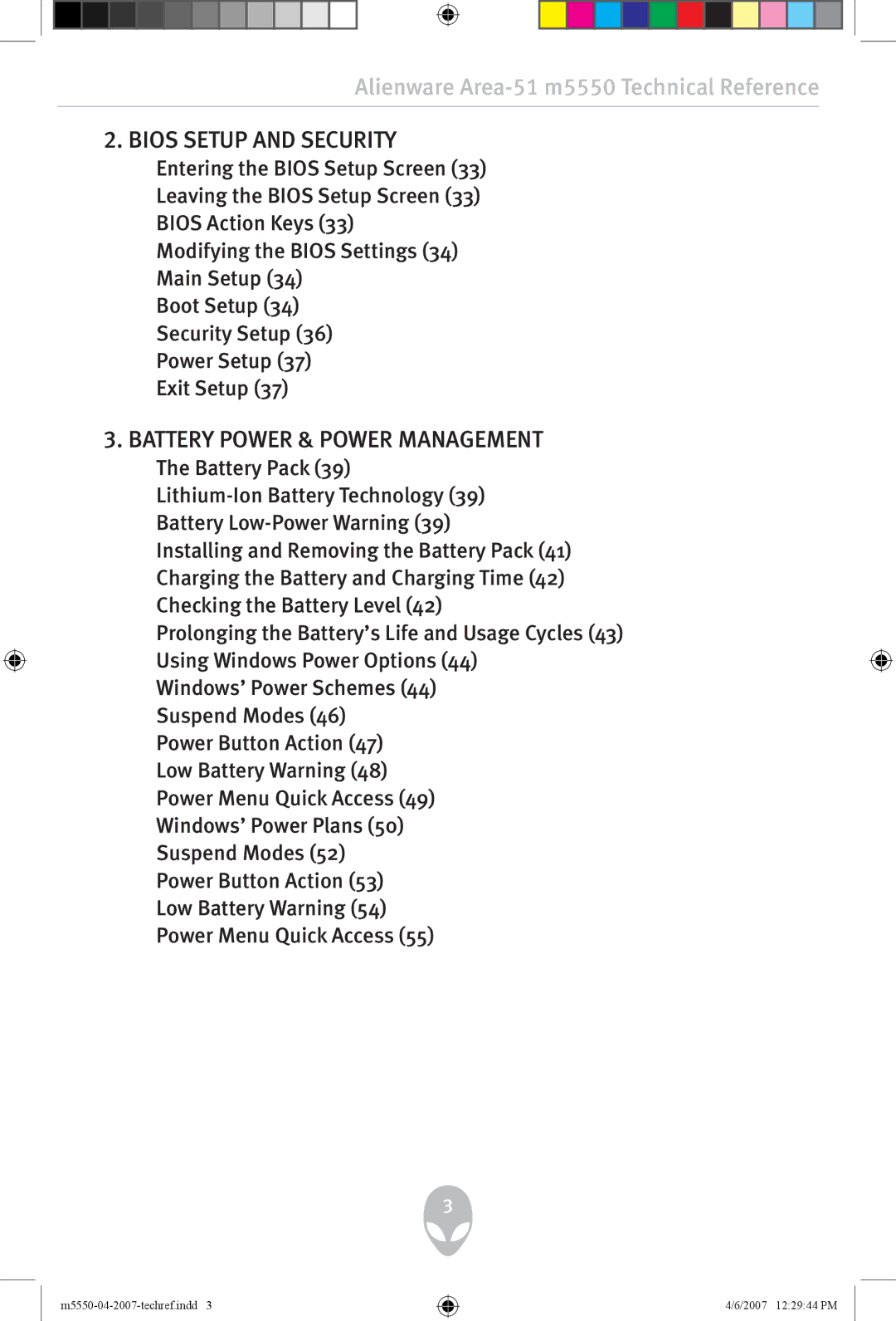 Alienware m5550 user manual Bios Setup and Security 