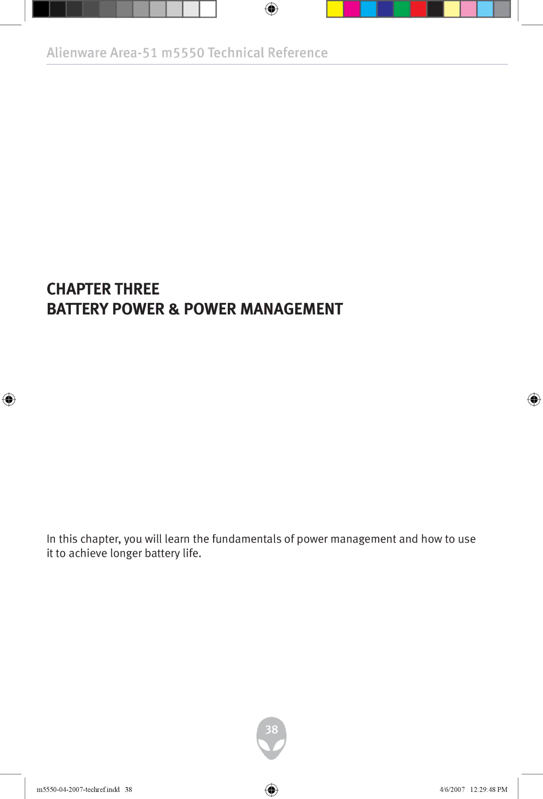 Alienware m5550 user manual Chapter Three Battery Power & Power Management 