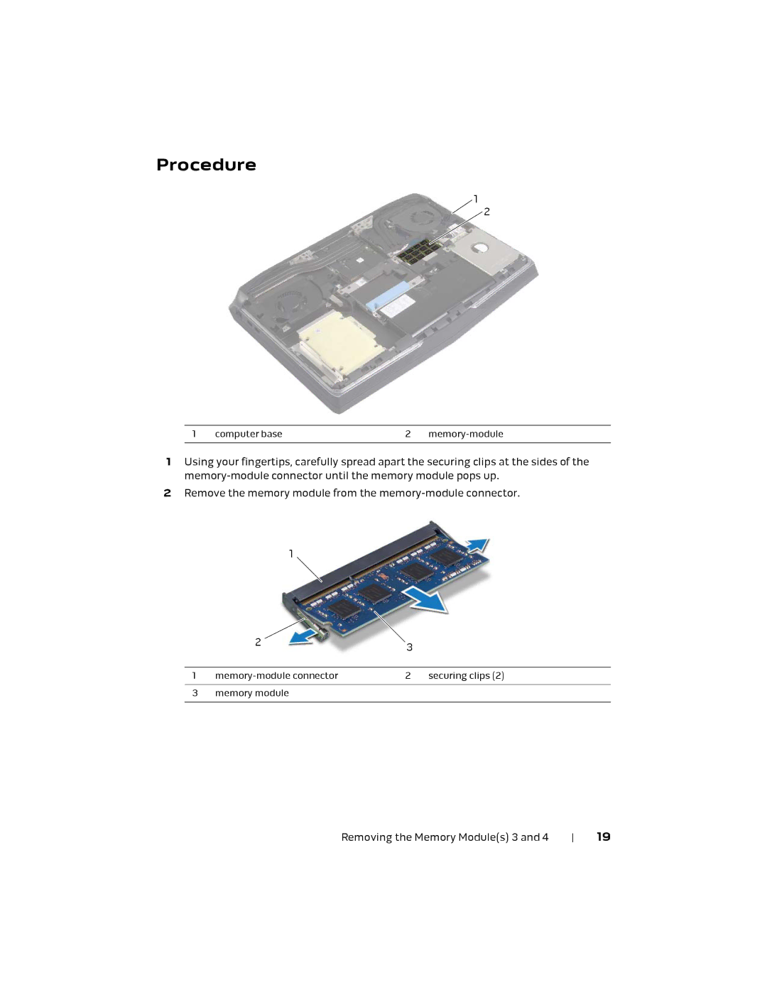 Alienware 17 R1, P18E owner manual Computer base Memory-module 