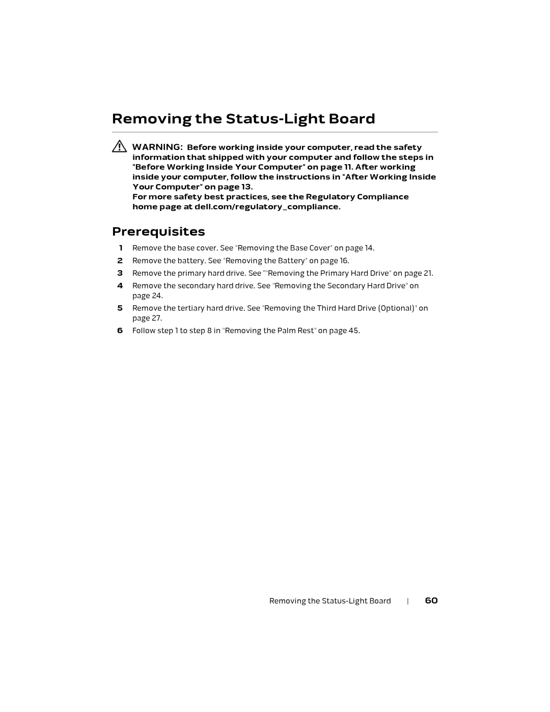 Alienware P18E, 17 R1 owner manual Removing the Status-Light Board 