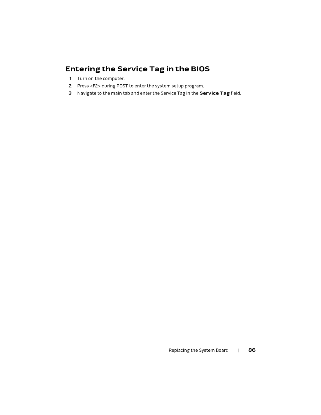 Alienware P18E, 17 R1 owner manual Entering the Service Tag in the Bios 