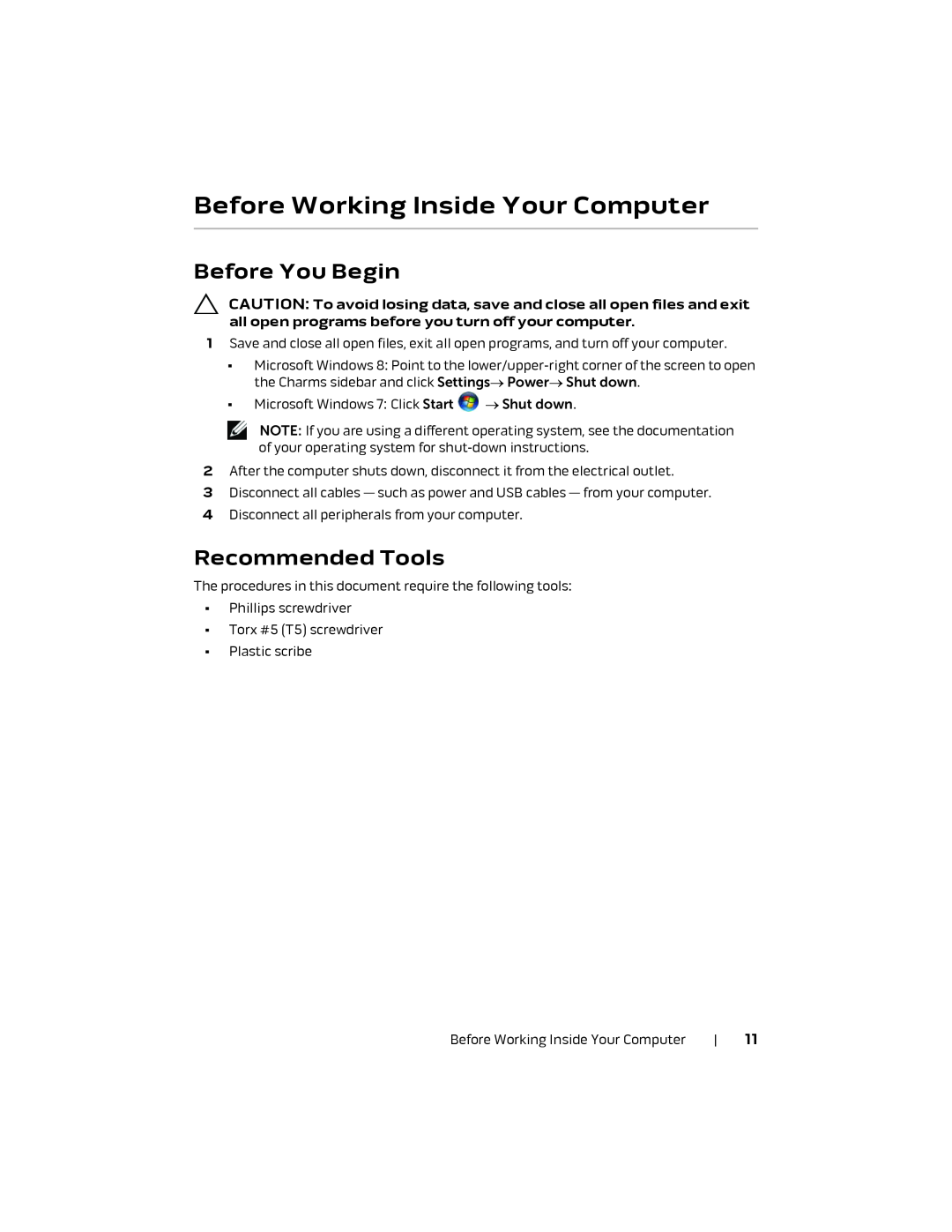 Alienware 17 R1, P18E owner manual Before Working Inside Your Computer, Before You Begin, Recommended Tools 