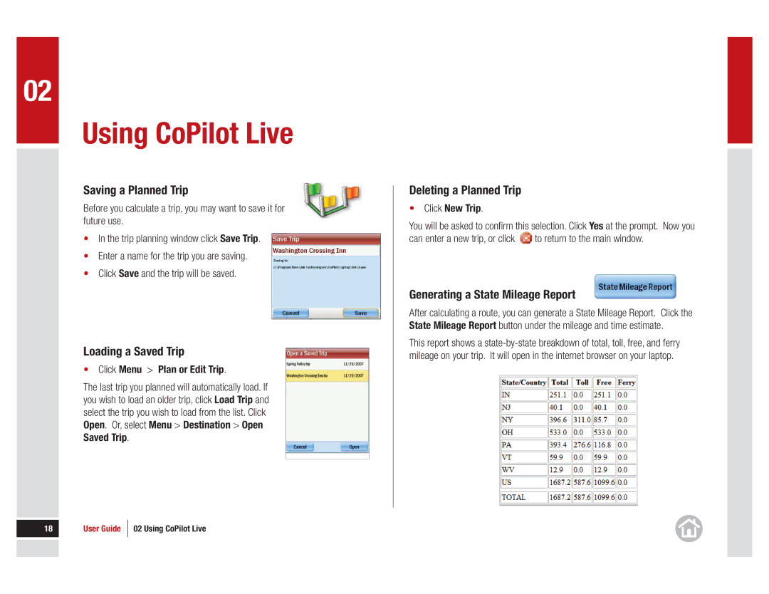 ALK Technologies 11 manual Saving a Planned Trip, Loading a Saved Trip, Deleting a Planned Trip 