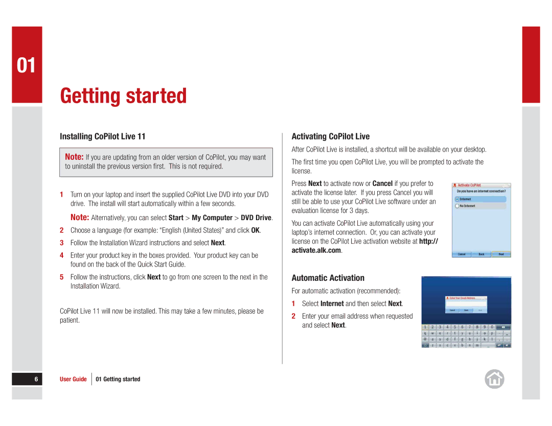 ALK Technologies 11 manual Installing CoPilot Live, Activating CoPilot Live, Automatic Activation 