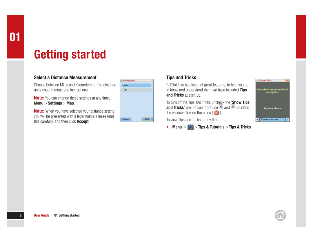 ALK Technologies 11 manual Select a Distance Measurement, Tips and Tricks, Menu Settings Map 