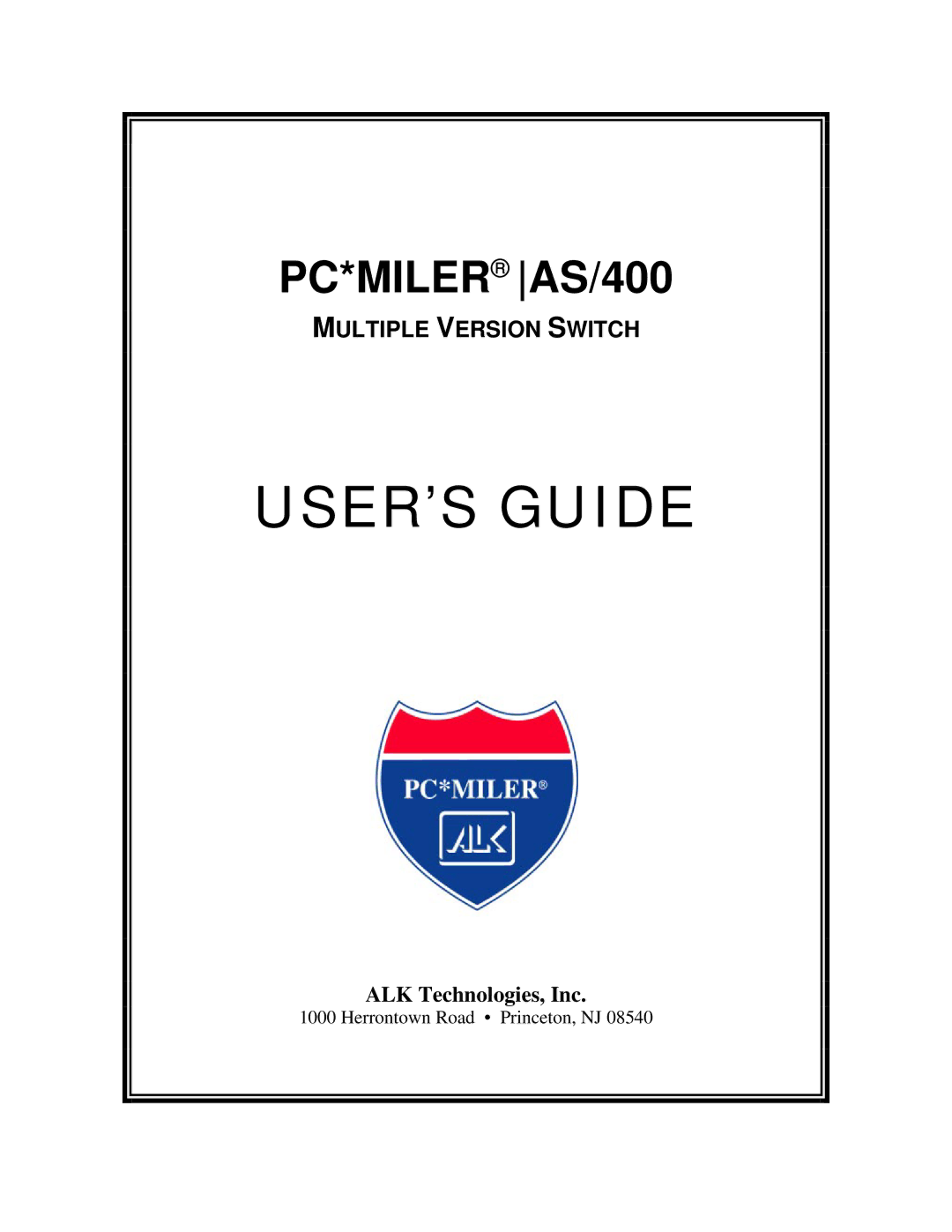 ALK Technologies AS/400 manual USER’S Guide 