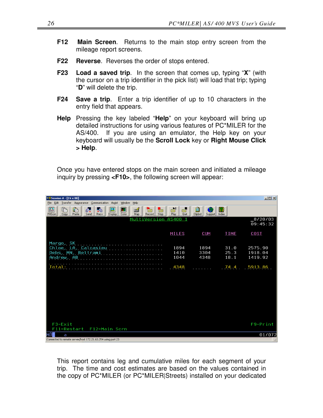 ALK Technologies manual PC*MILERAS/400 MVS User’s Guide 