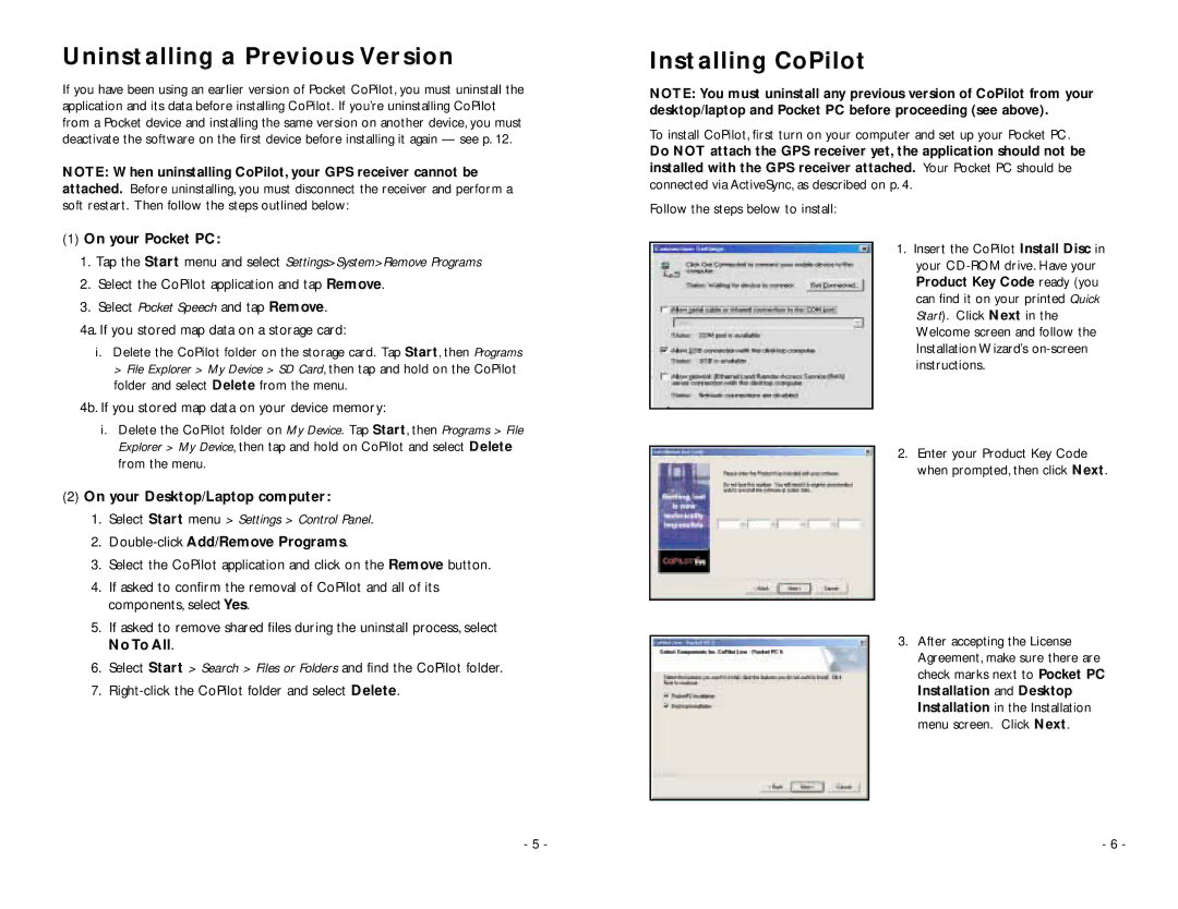 ALK Technologies PC5 manual Uninstalling a Previous Version, Installing CoPilot 