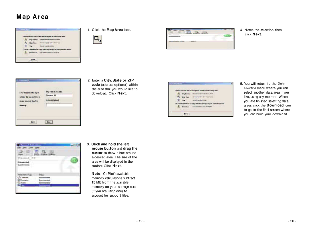 ALK Technologies PC5 manual Click the Map Area icon 