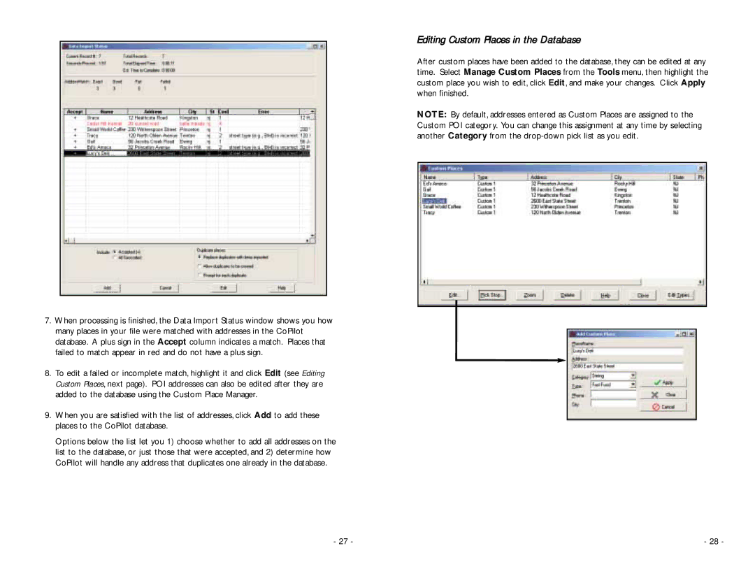 ALK Technologies PC5 manual Editing Custom Places in the Database 