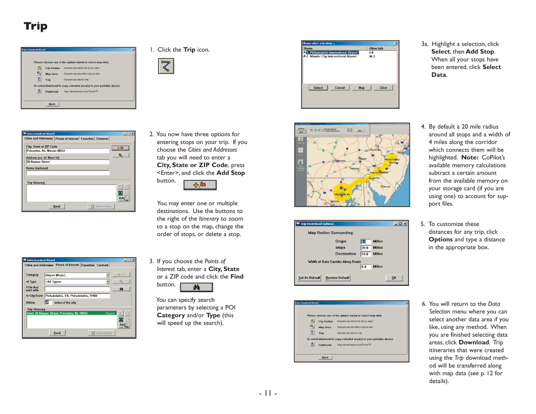 ALK Technologies Pocket PC 6 manual Click the Trip icon 