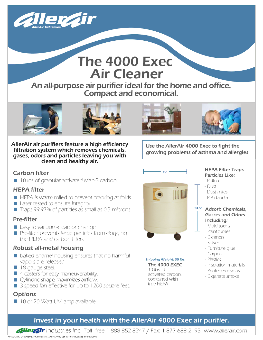 AllerAir 4000 Exec manual Exec Air Cleaner 