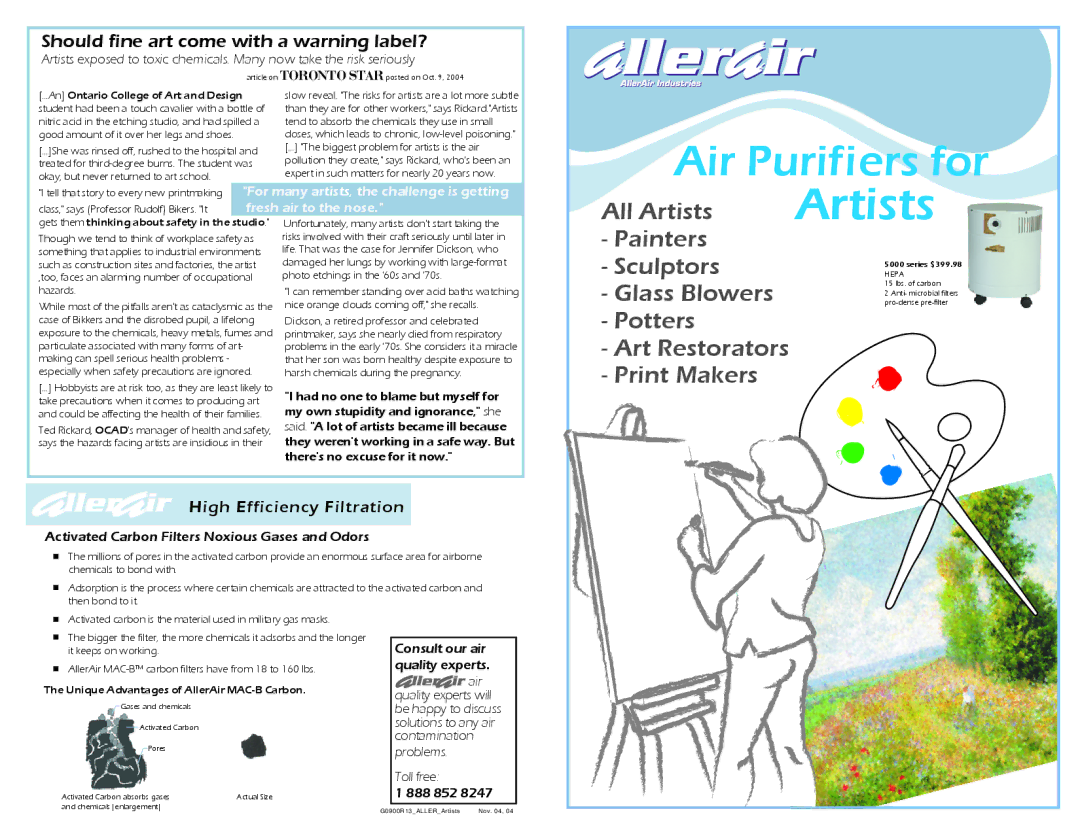 AllerAir 5000 DH manual Gets them thinking about safety in the studio 