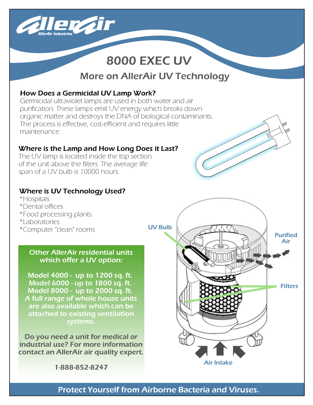 AllerAir 8000 Exec UV manual Computer clean rooms, Systems 