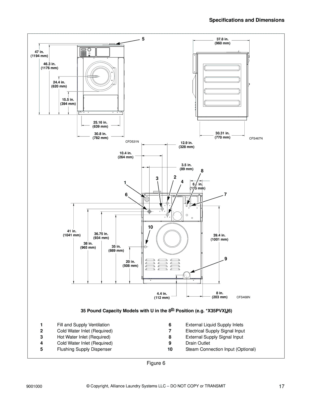 Alliance Laundry Systems 55, 75, 40, 33, 100, 135, 165, 200, 18 manual Flushing Supply Dispenser 