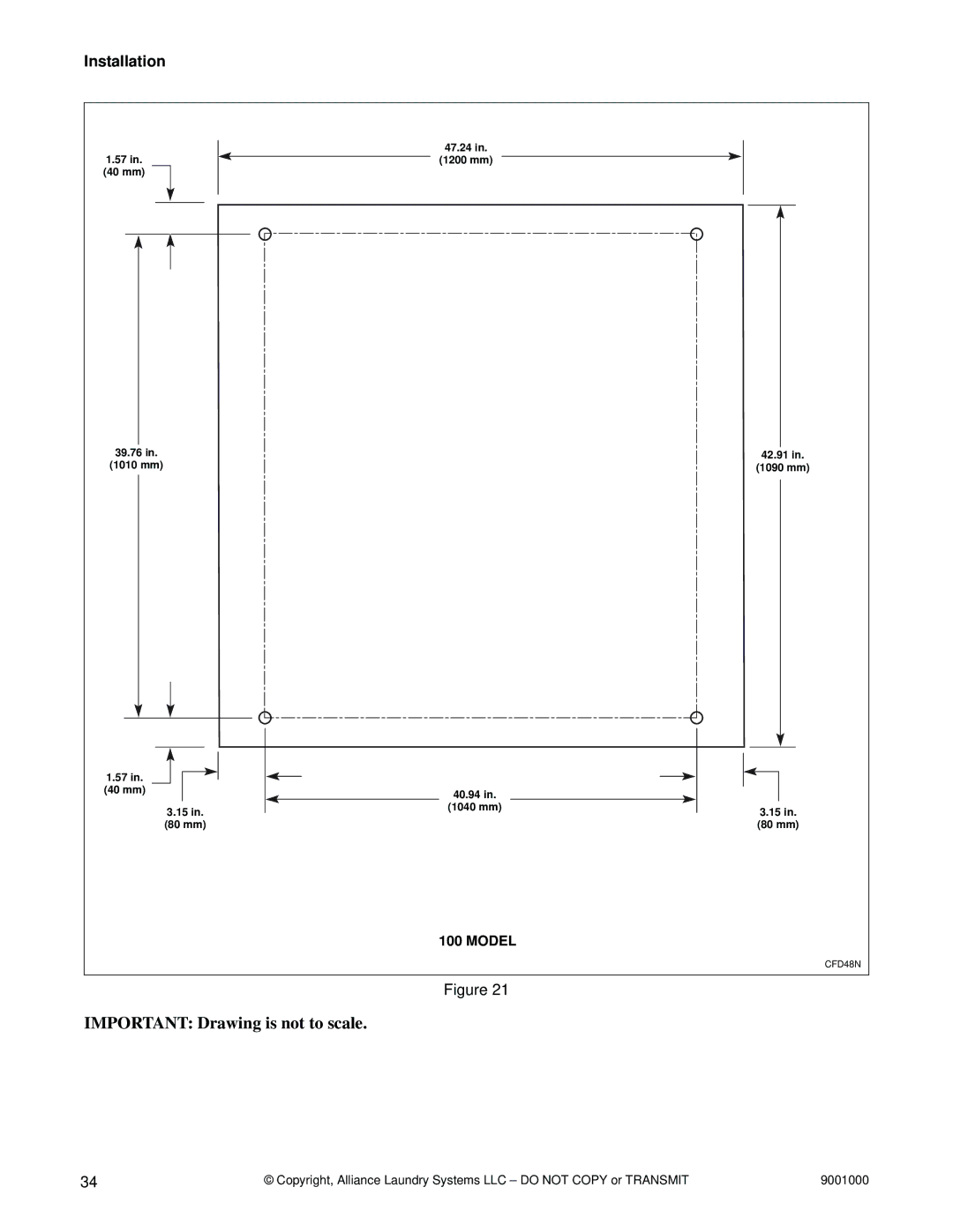 Alliance Laundry Systems 75, 33, 100, 135, 165, 18, 55 manual 47.24 1200 mm 40 mm 