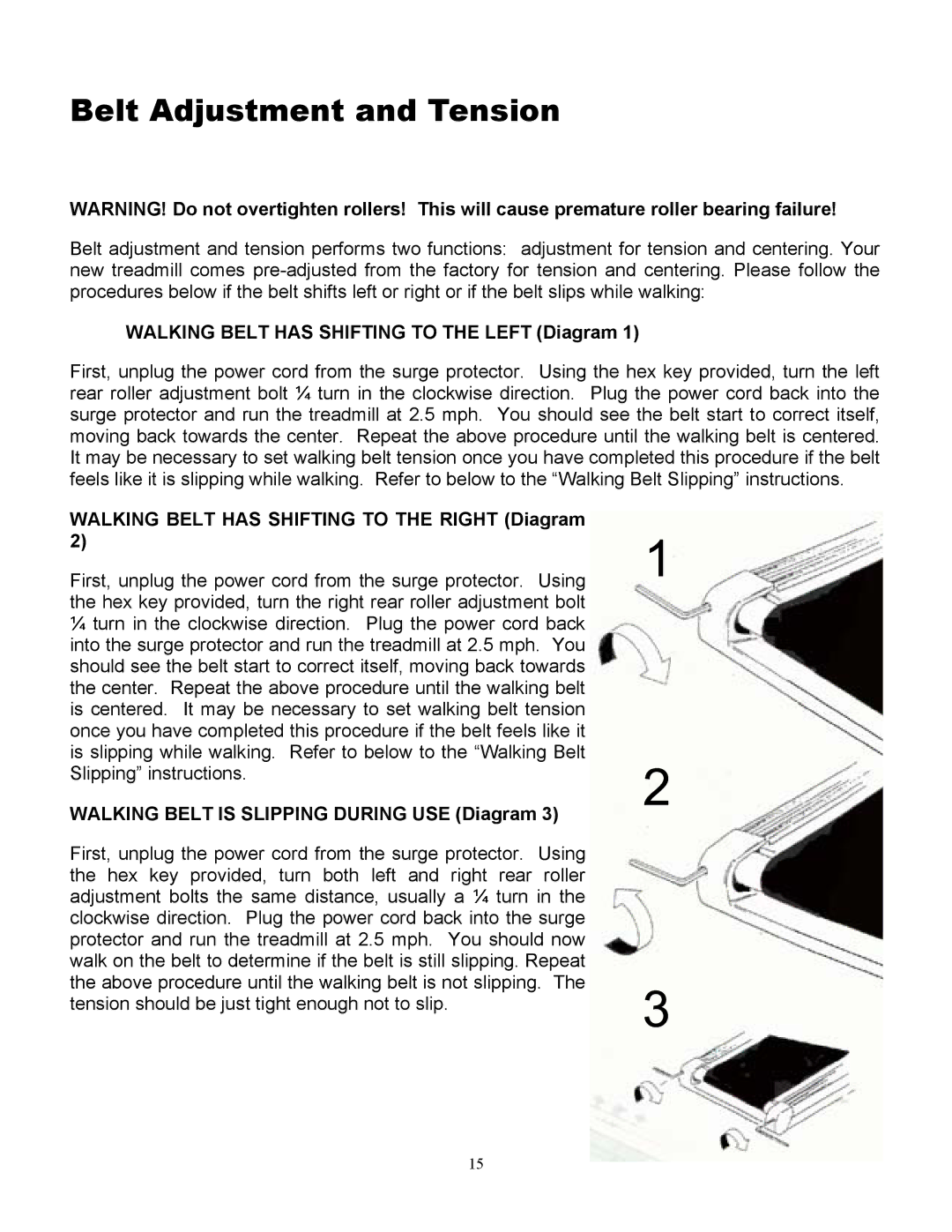 Alliance Laundry Systems 815, 835HR owner manual Belt Adjustment and Tension, Walking Belt has Shifting to the Left Diagram 