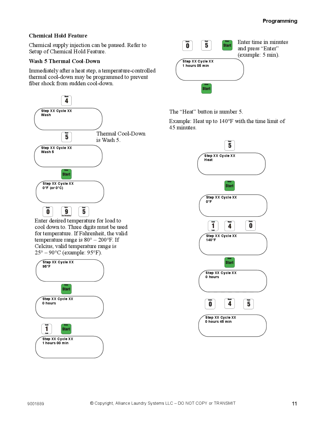 Alliance Laundry Systems 9001889R7 manual Chemical Hold Feature 
