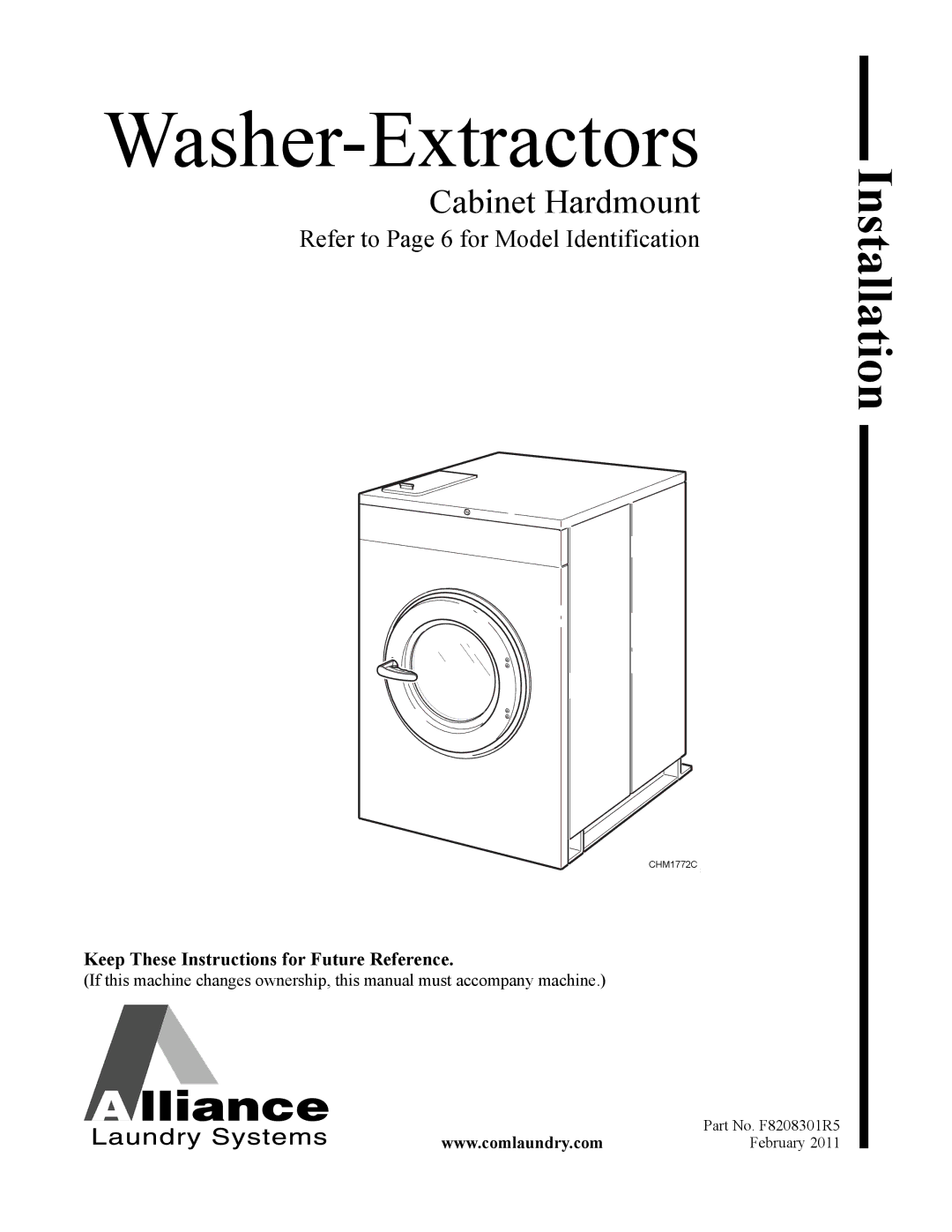 Alliance Laundry Systems CHM1772C manual Washer-Extractors 