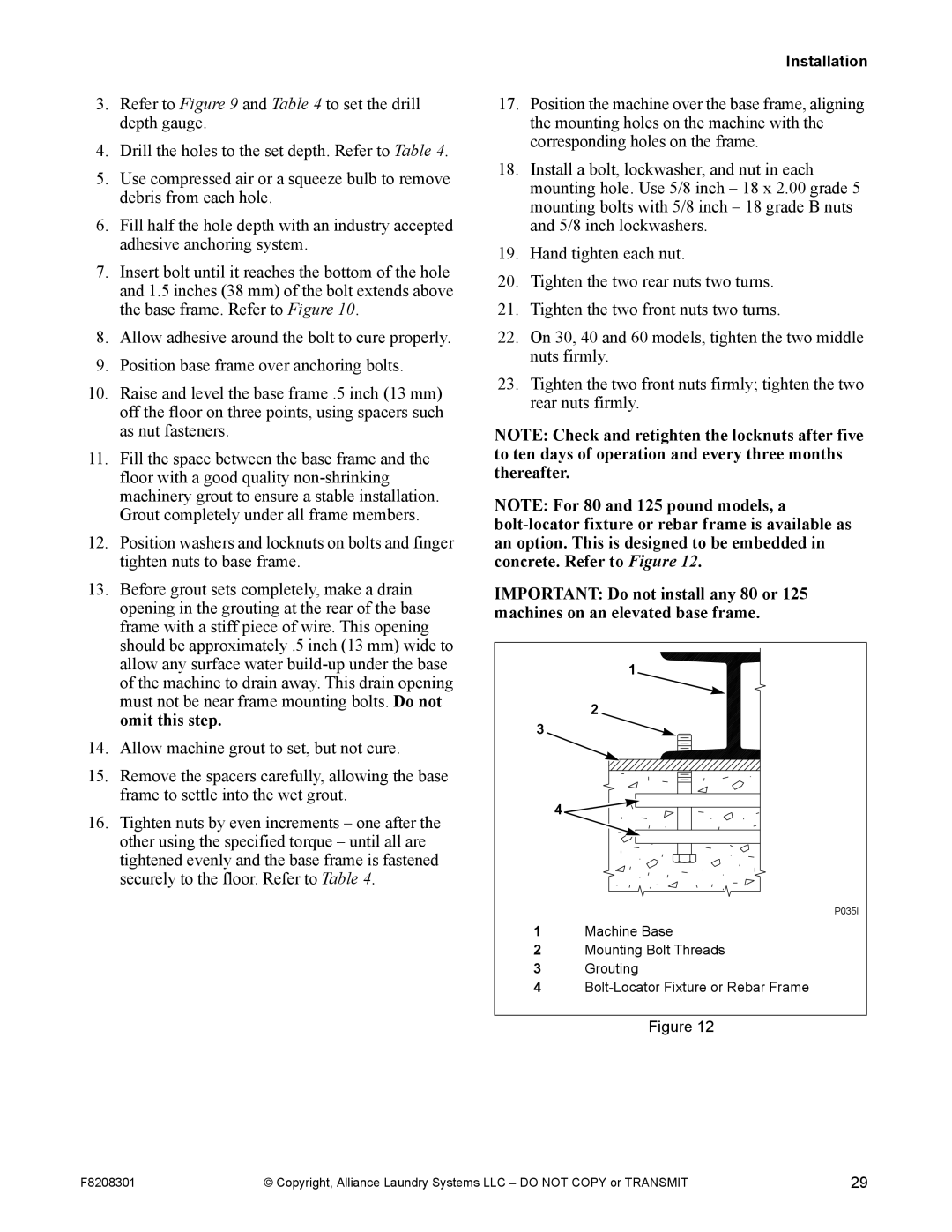 Alliance Laundry Systems CHM1772C manual P035I 