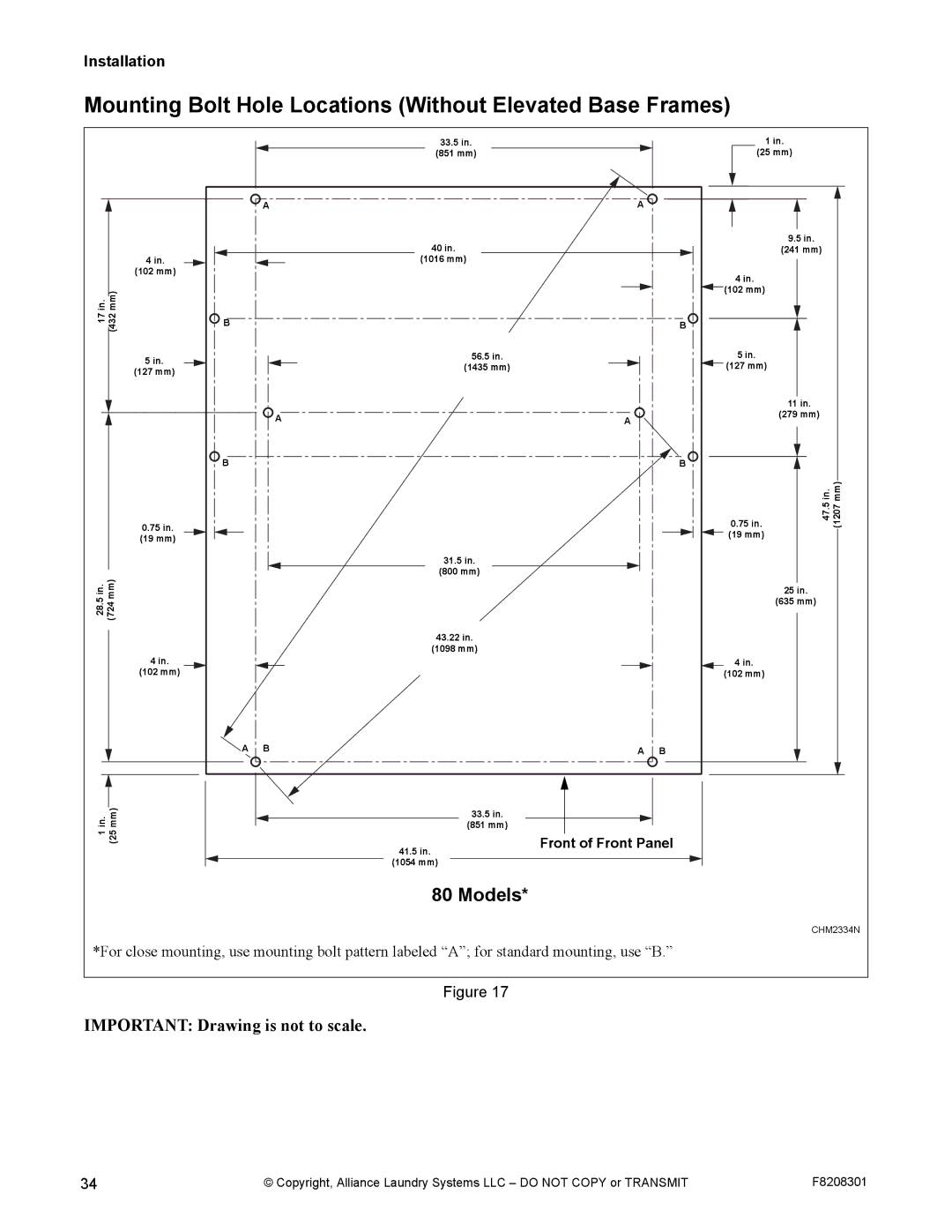 Alliance Laundry Systems CHM1772C manual 41.5 1054 mm 