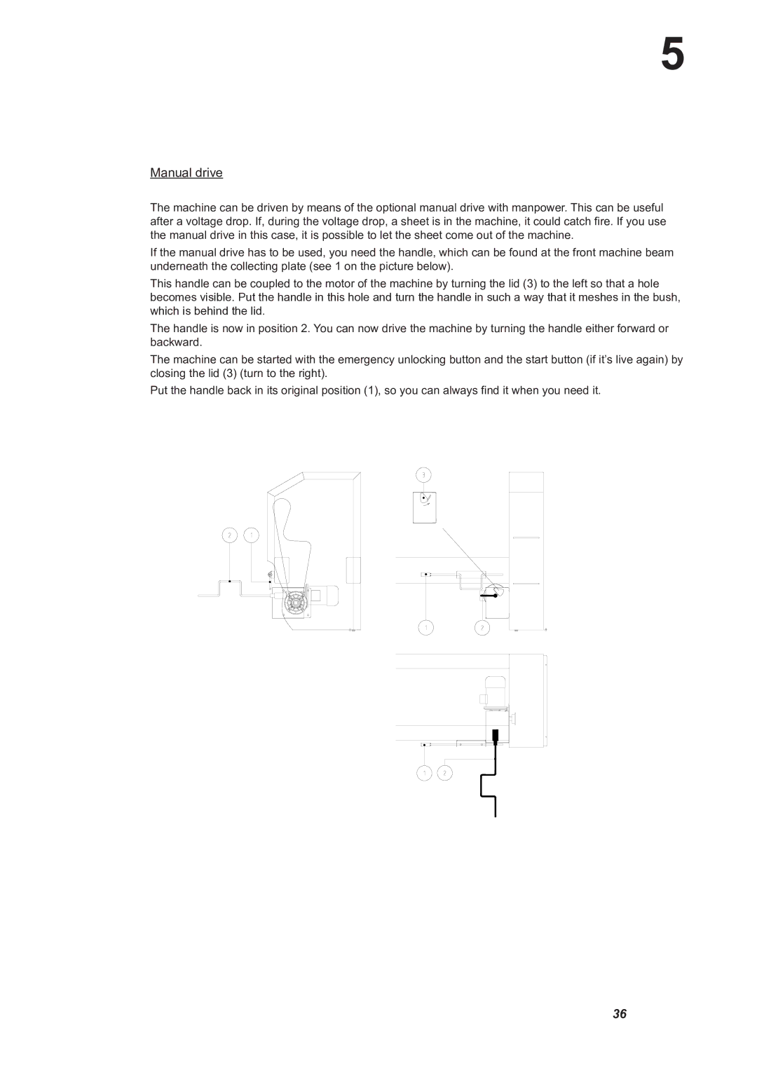 Alliance Laundry Systems CI 1650/325, CI 2050/325 instruction manual Manual drive 