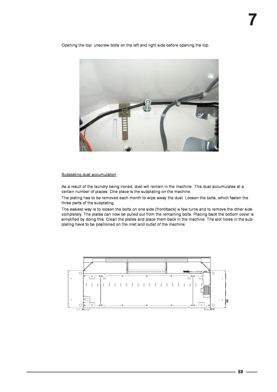 Alliance Laundry Systems CI 2050/325, CI 1650/325 instruction manual Subplating dust accumulation 