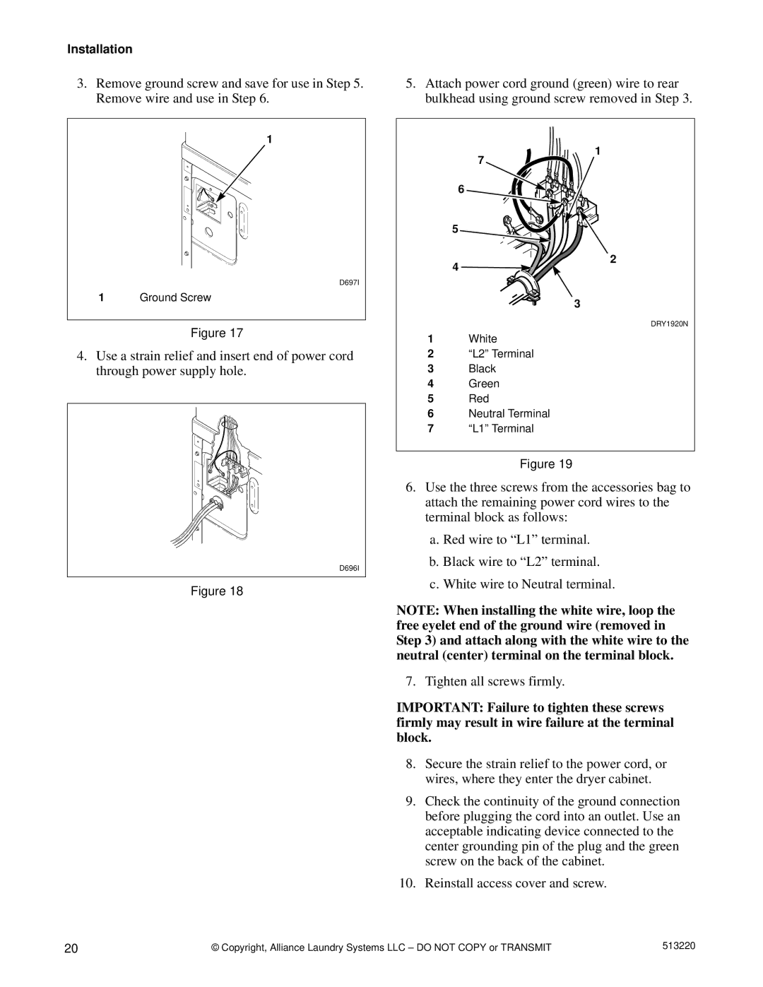 Alliance Laundry Systems DRY684C manual D697I 