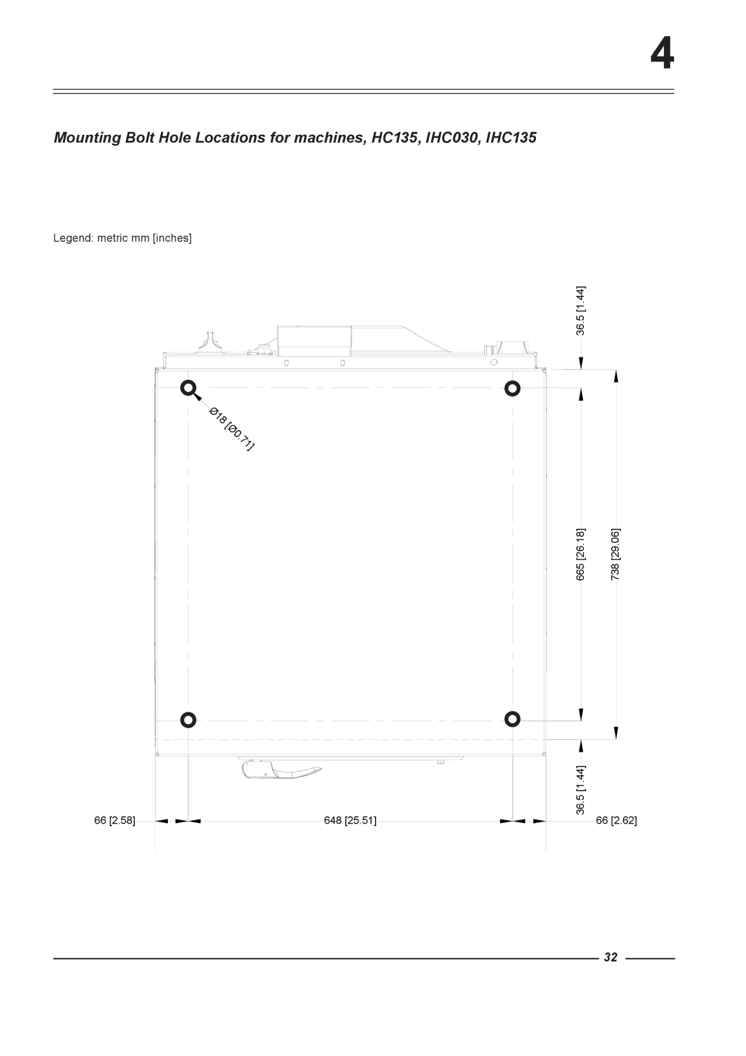 Alliance Laundry Systems HC75, HC65, HC165, HC135, HC100, HC60 instruction manual 36.5 665 738 648 780 