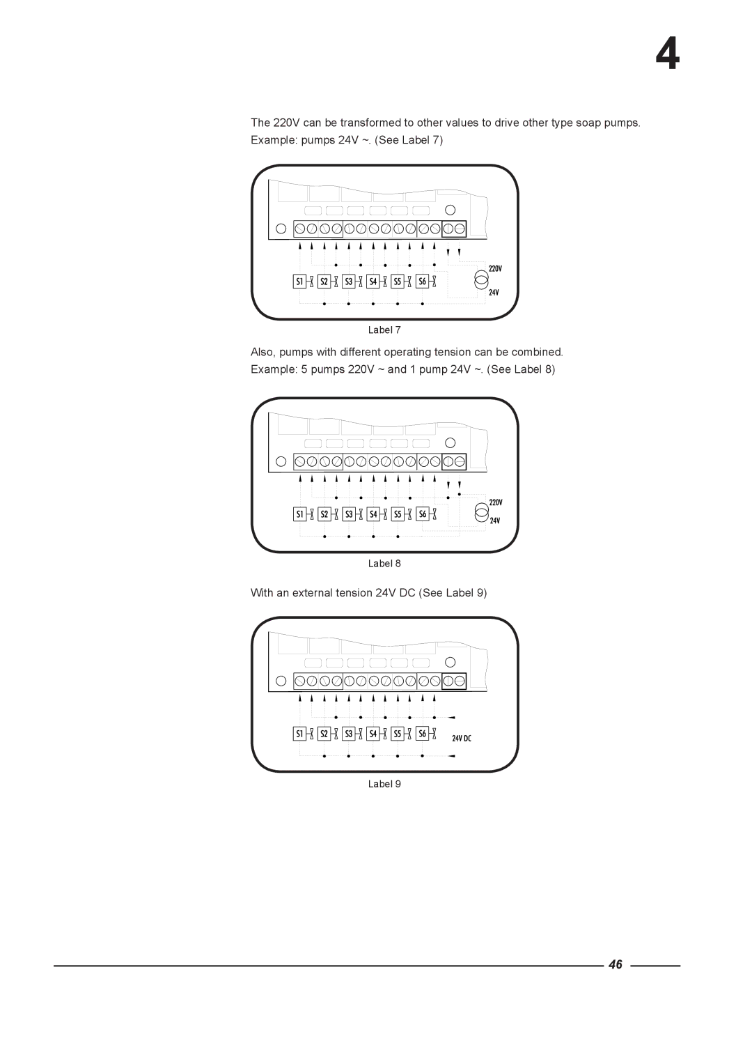 Alliance Laundry Systems HC100, HC65, HC165, HC75, HC135, HC60 instruction manual With an external tension 24V DC See Label 