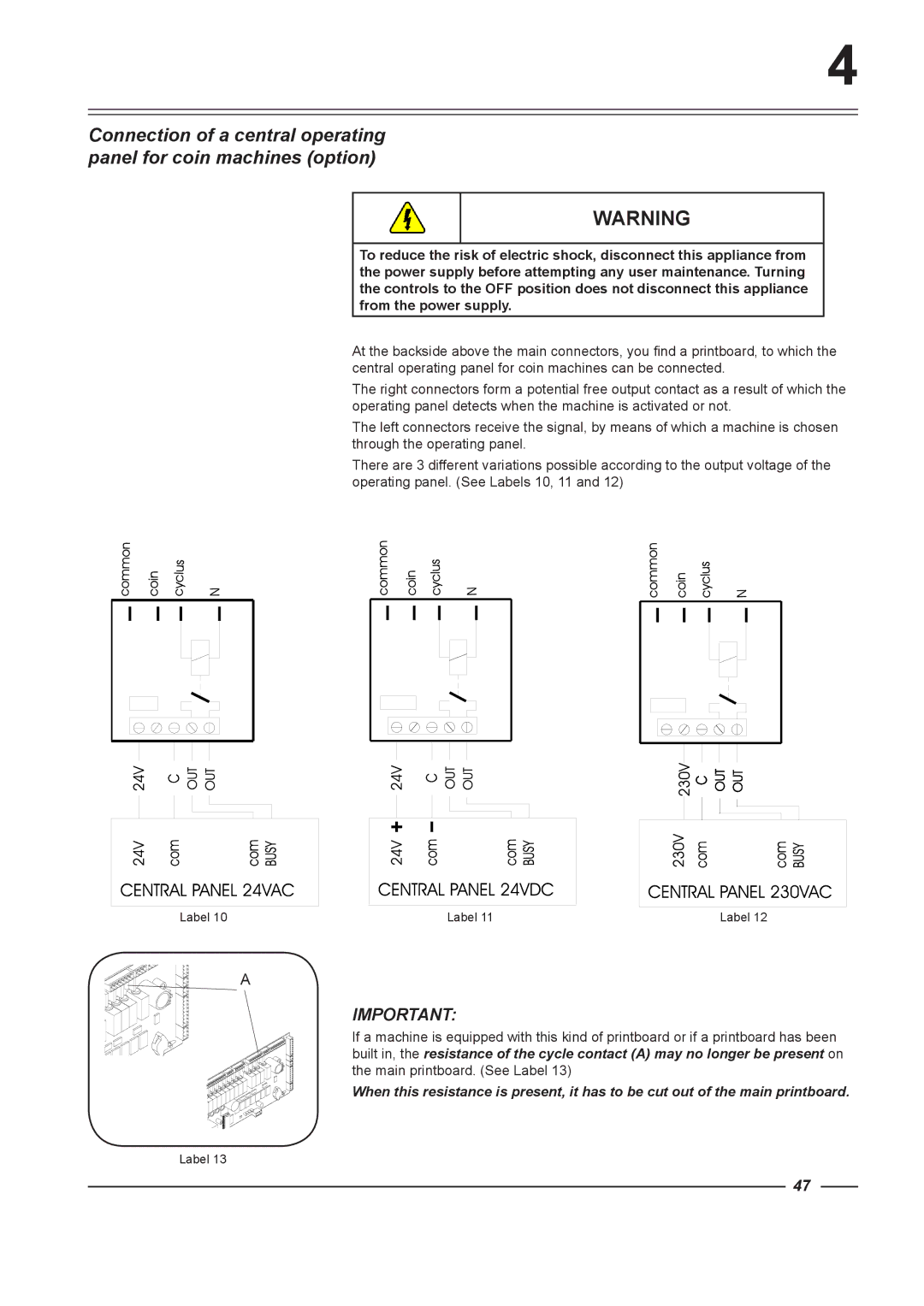 Alliance Laundry Systems HC60, HC65, HC165, HC75, HC135, HC100 instruction manual Label 