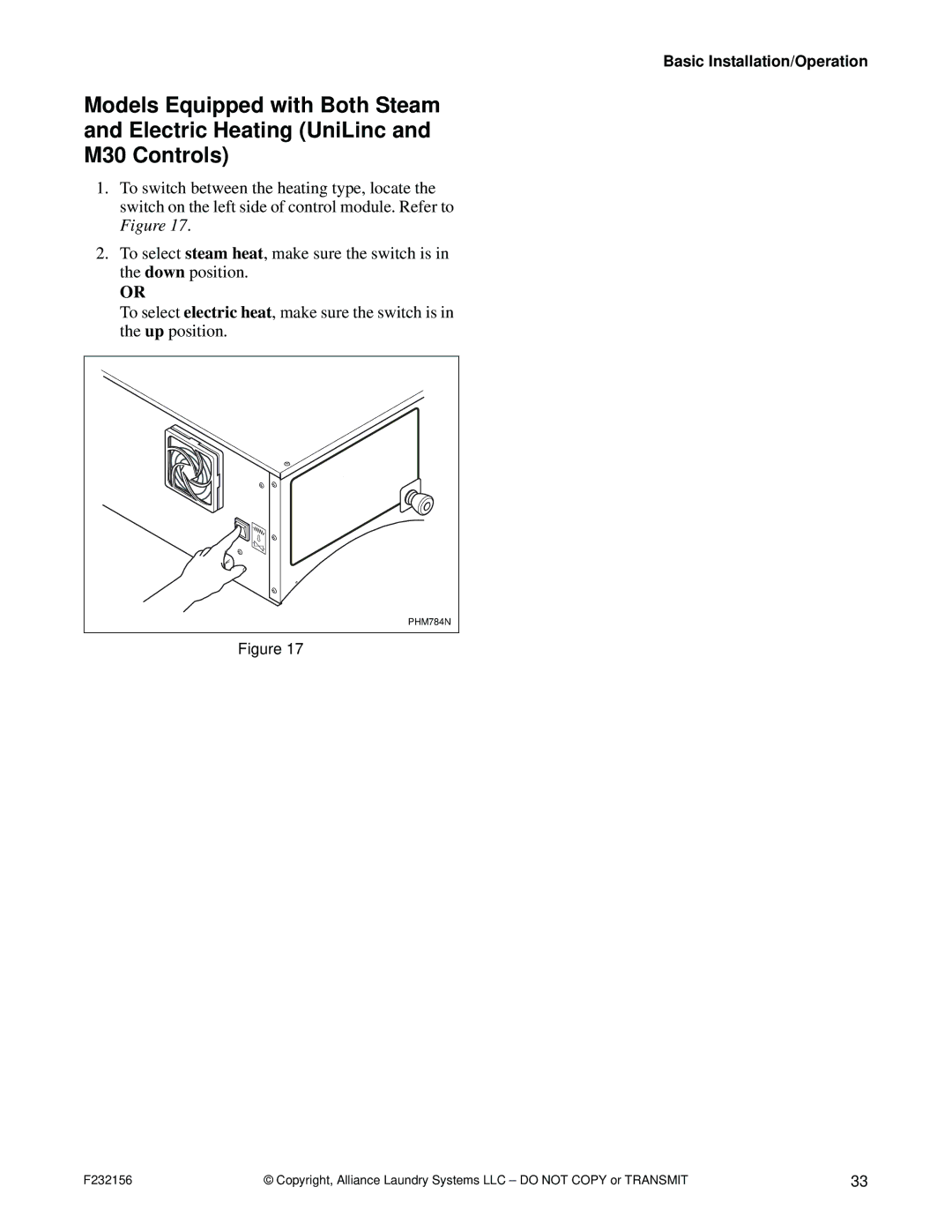 Alliance Laundry Systems P232156R9 manual PHM784N 