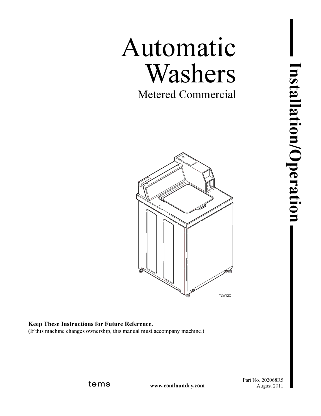 Alliance Laundry Systems TLW12CTLW12C manual 