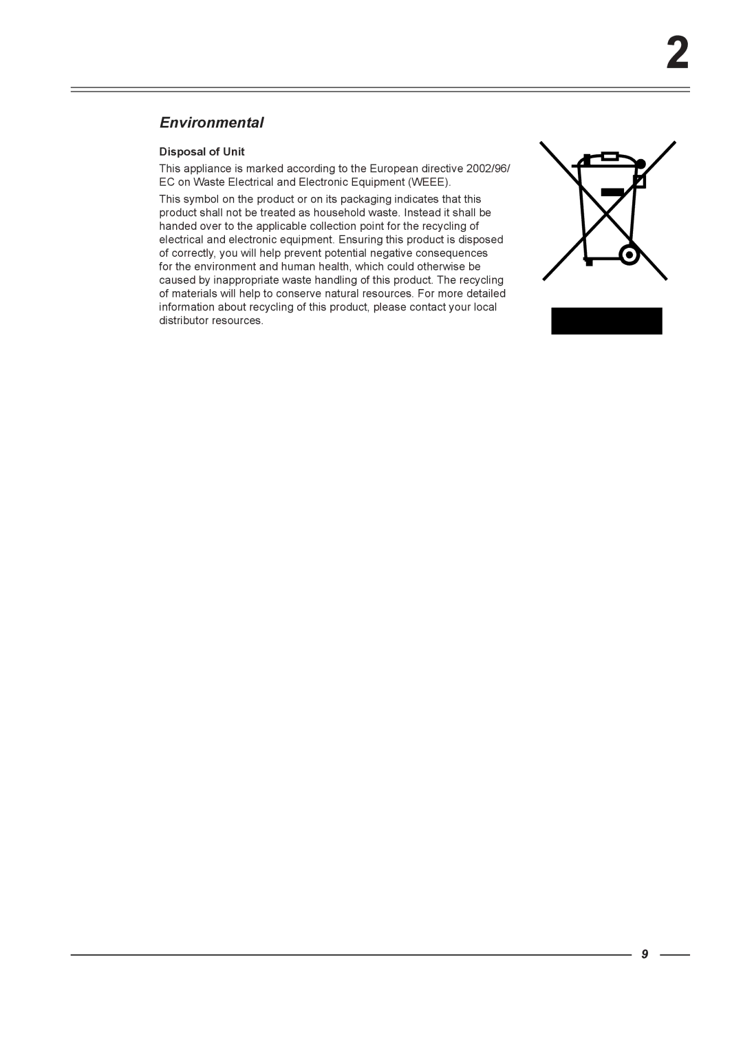 Alliance Laundry Systems WF150, WF305, WF400, WF235, WF185 instruction manual Environmental, Disposal of Unit 