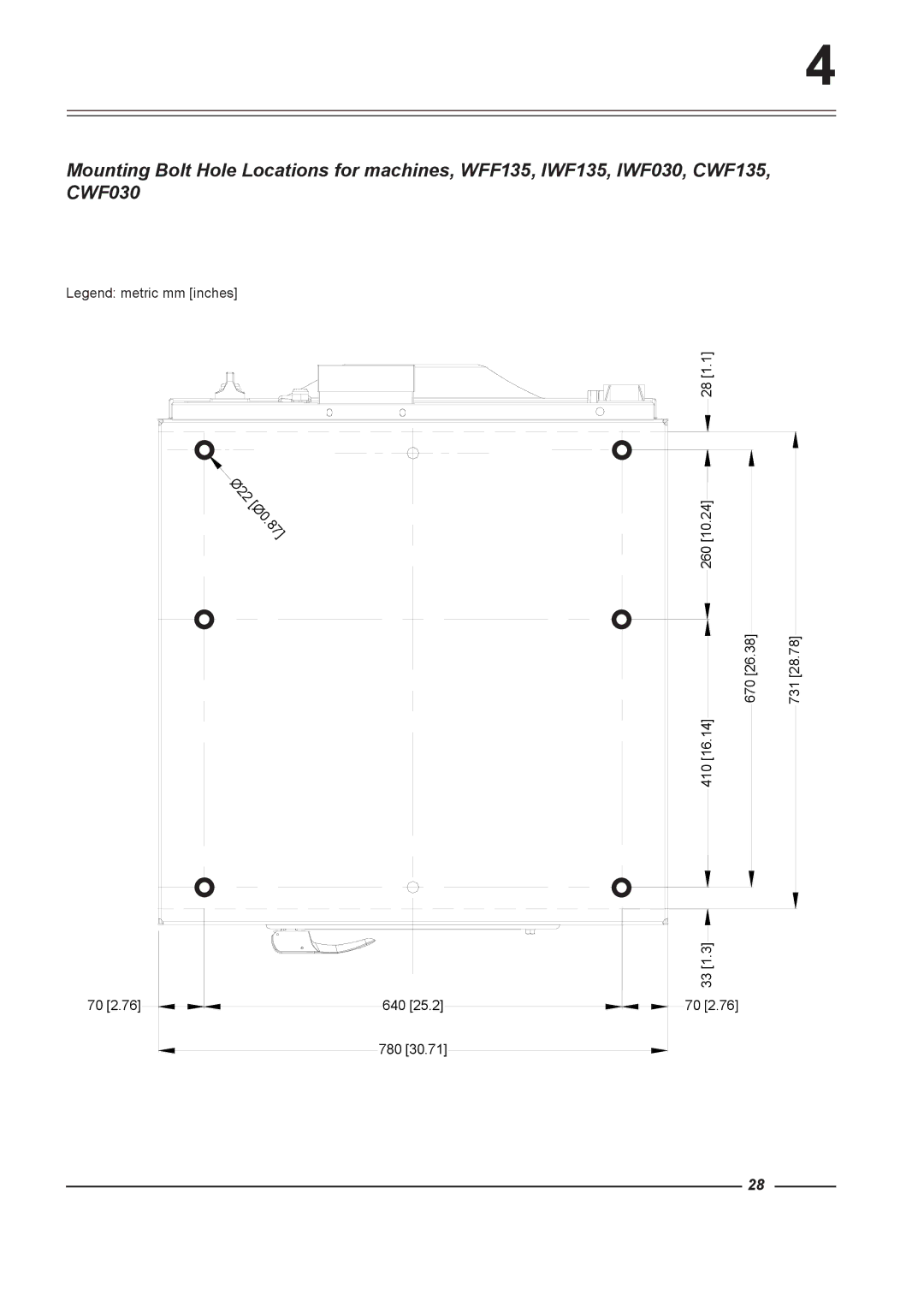 Alliance Laundry Systems WFF65, WFF75, WFF135, WFF100, WFF165 instruction manual 260 670 731 410 640 780 