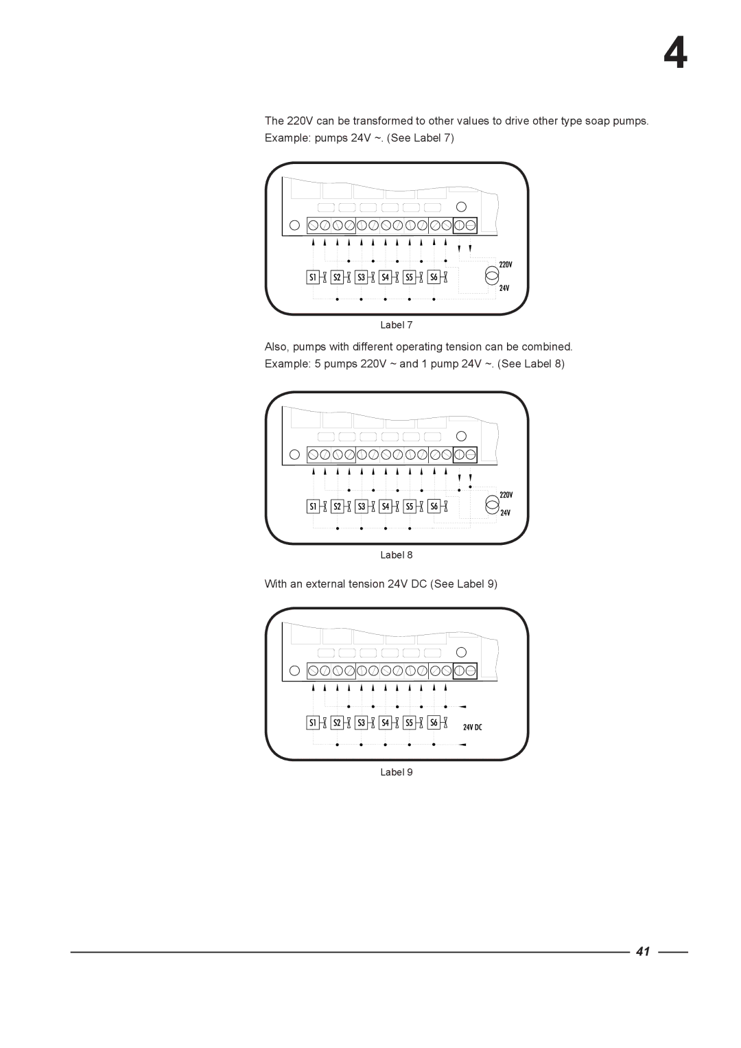 Alliance Laundry Systems WFF135, WFF75, WFF100, WFF65, WFF165 instruction manual With an external tension 24V DC See Label 