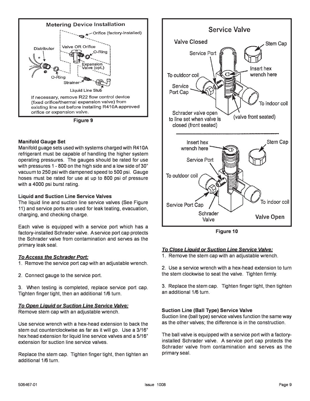 Allied Air Enterprises 4AC16LT manual Figure Manifold Gauge Set, Liquid and Suction Line Service Valves 