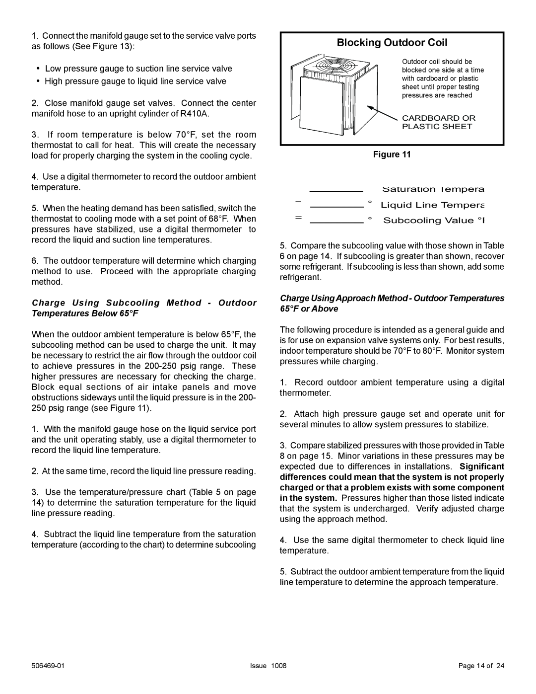 Allied Air Enterprises 4AC18LT manual Blocking Outdoor Coil 