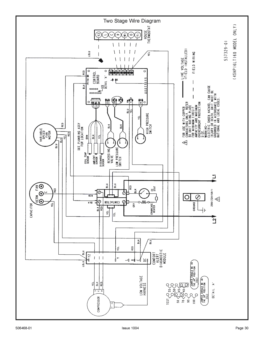 Allied Air Enterprises 4HP16LT manual Two Stage Wire Diagram 