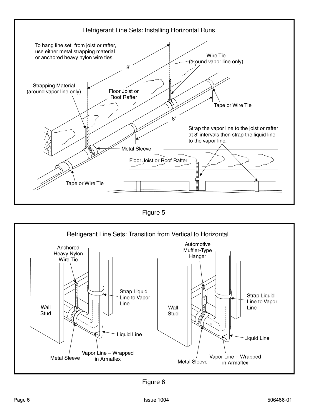 Allied Air Enterprises 4HP16LT manual Refrigerant Line Sets Installing Horizontal Runs 