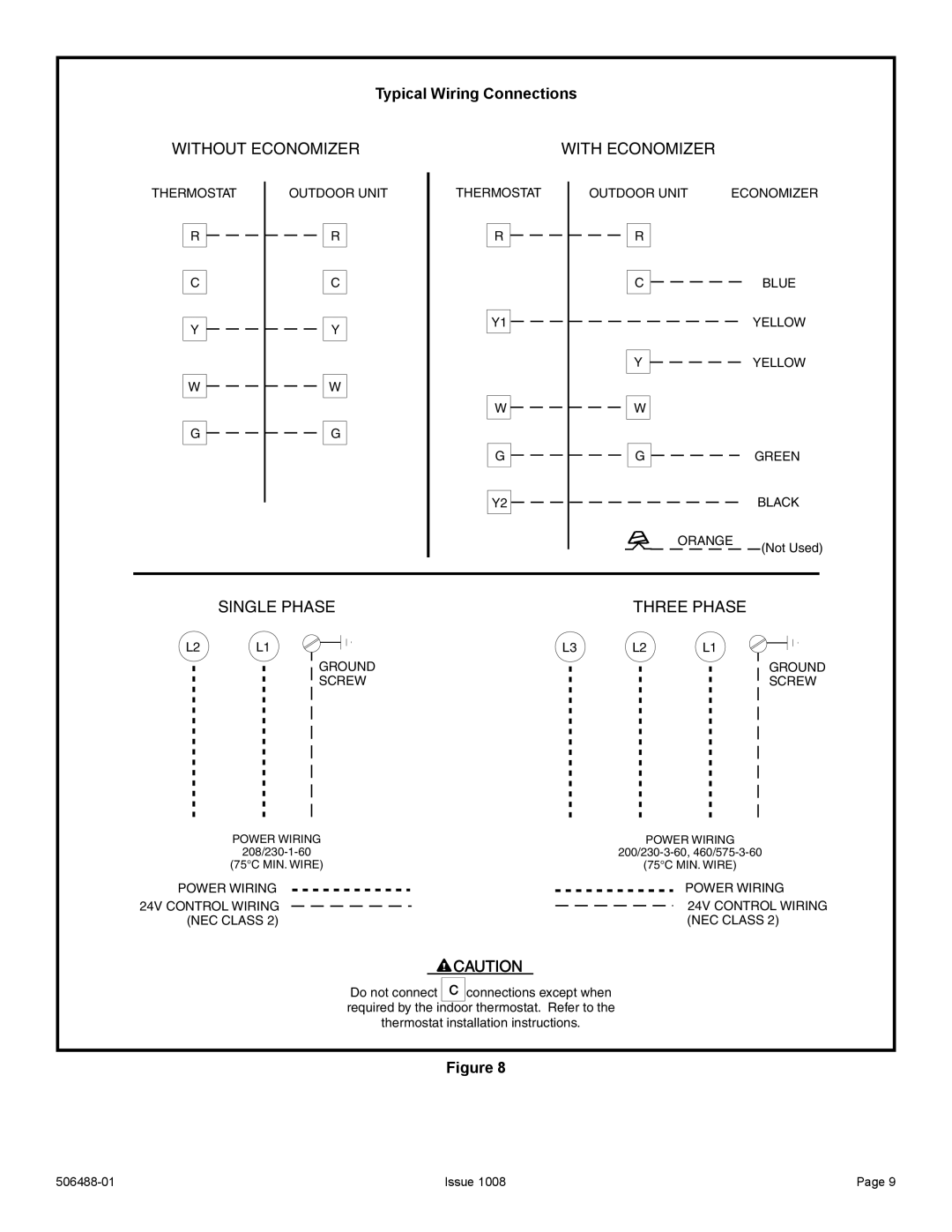 Allied Air Enterprises 4PGE manual Single Phase Three Phase, Typical Wiring Connections 