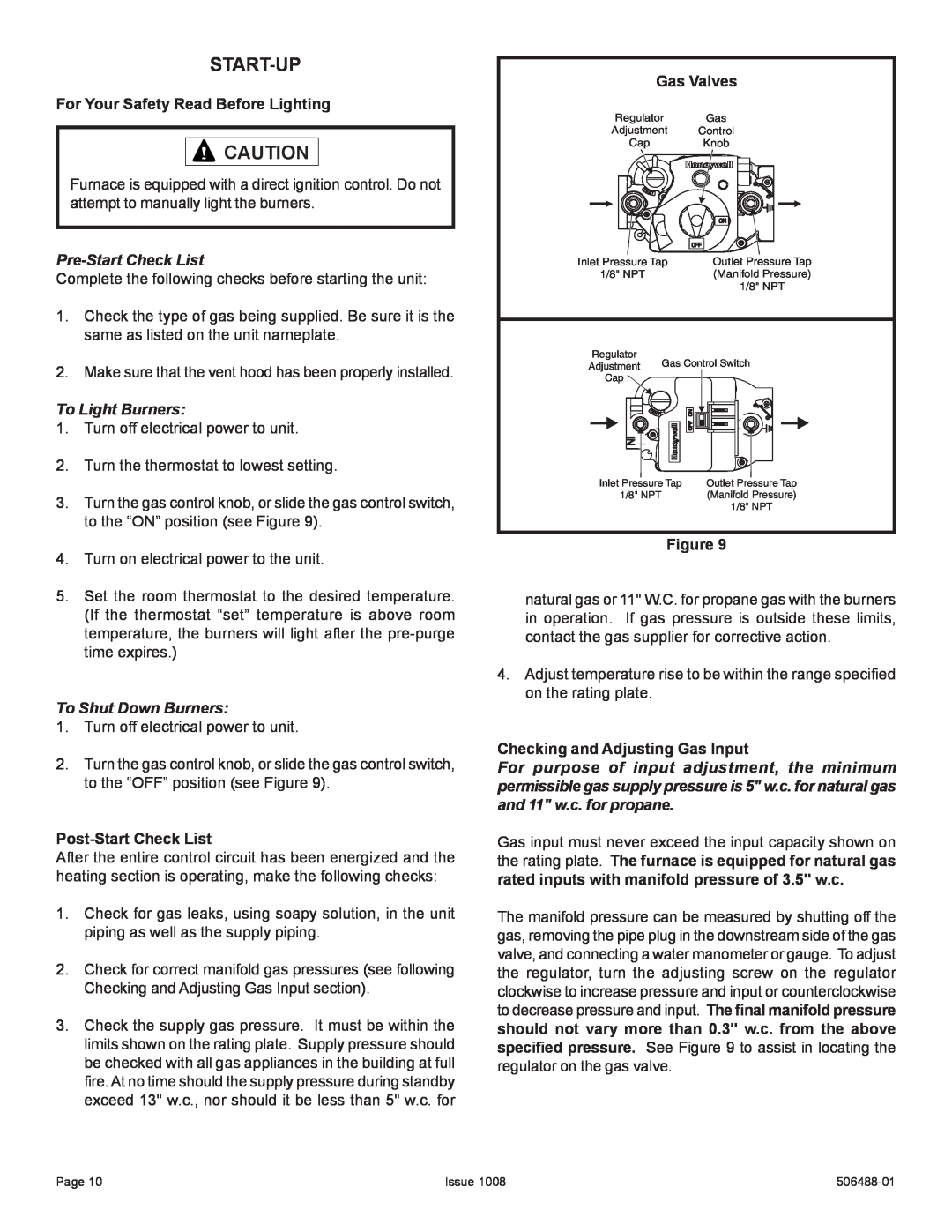 Allied Air Enterprises 4PGE manual Start-Up, For Your Safety Read Before Lighting, Pre-StartCheck List, To Light Burners 