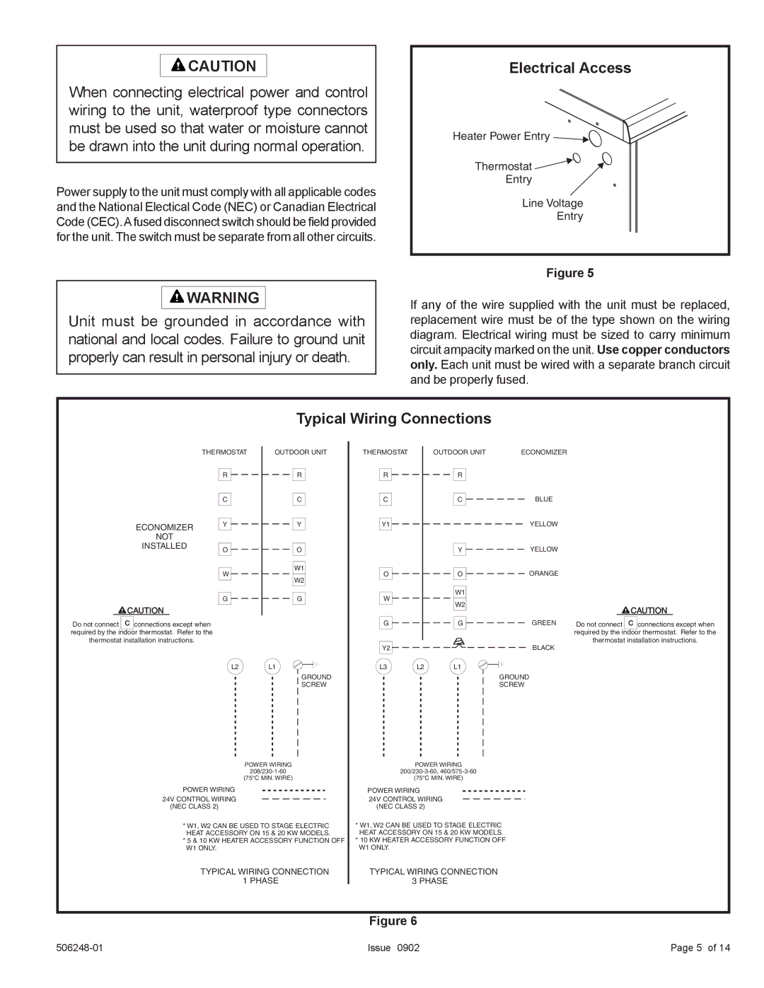 Allied Air Enterprises 15), 4)PHP(13, (2 warranty Electrical Access, Typical Wiring Connections 