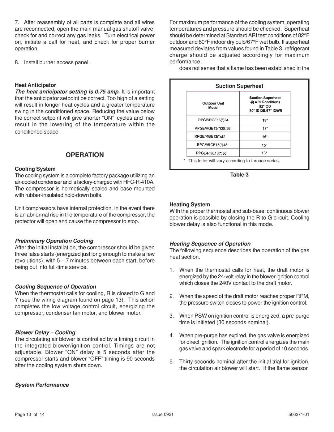 Allied Air Enterprises 506271-01 installation instructions Operation 