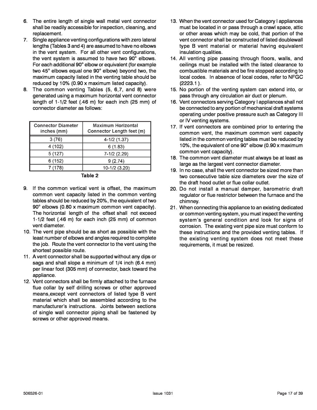 Allied Air Enterprises 80G1UH, A80UH installation instructions Issue, Page 17 of 