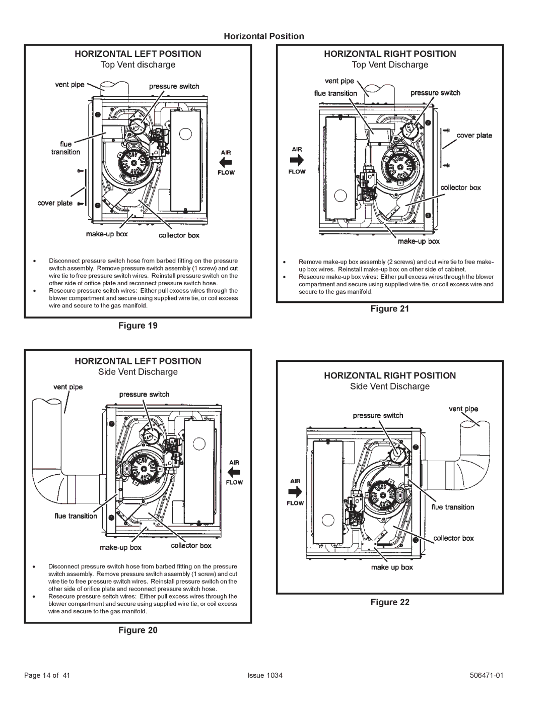 Allied Air Enterprises A80UH2V, 80G1UH2V Horizontal Position, Horizontal Left Position, Horizontal Right Position 