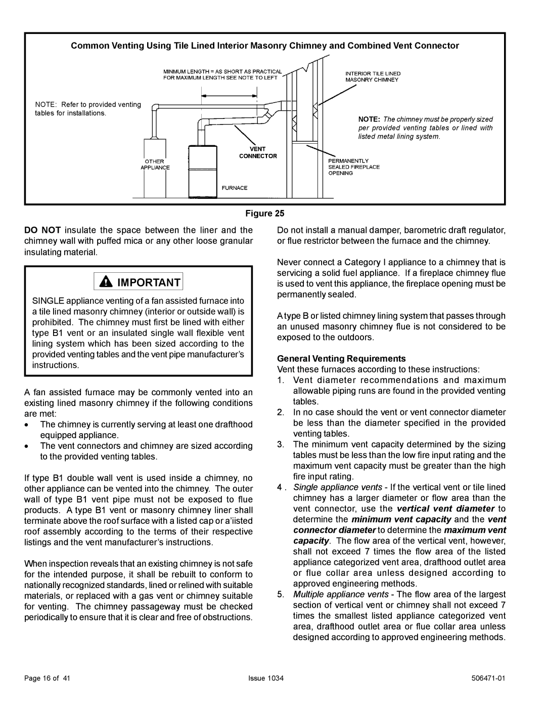 Allied Air Enterprises A80UH2V, 80G1UH2V installation instructions General Venting Requirements 